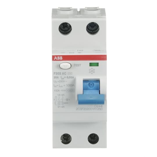 2CSF202001R1250 F202 AC-25/0.03 Residual Current Circuit Breaker 2P AC type 30 mA