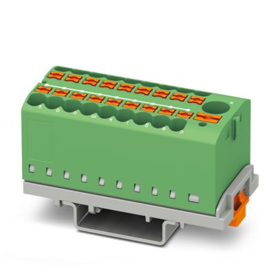 3273118 PTFIX 6 Verteilerblock 24A 690V 18X2,5, grün