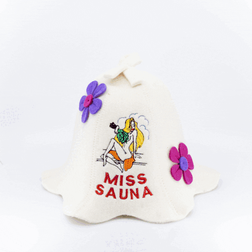 Sauna Hat ‘Miss Sauna’ 100% Wool