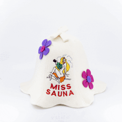 Sauna Hat ‘Miss Sauna’ 100% Wool