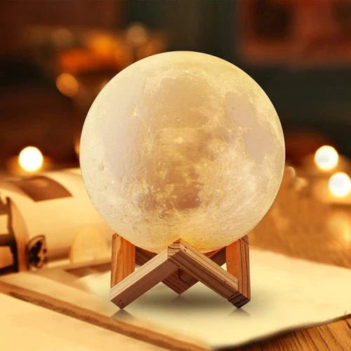 3D Mėnulio Naktinė Lemputė - Realistiškas LED Apšvietimas 8-20cm