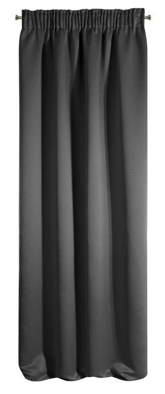 Zasłona Logan Blackout czarna, taśma 135x270 cm