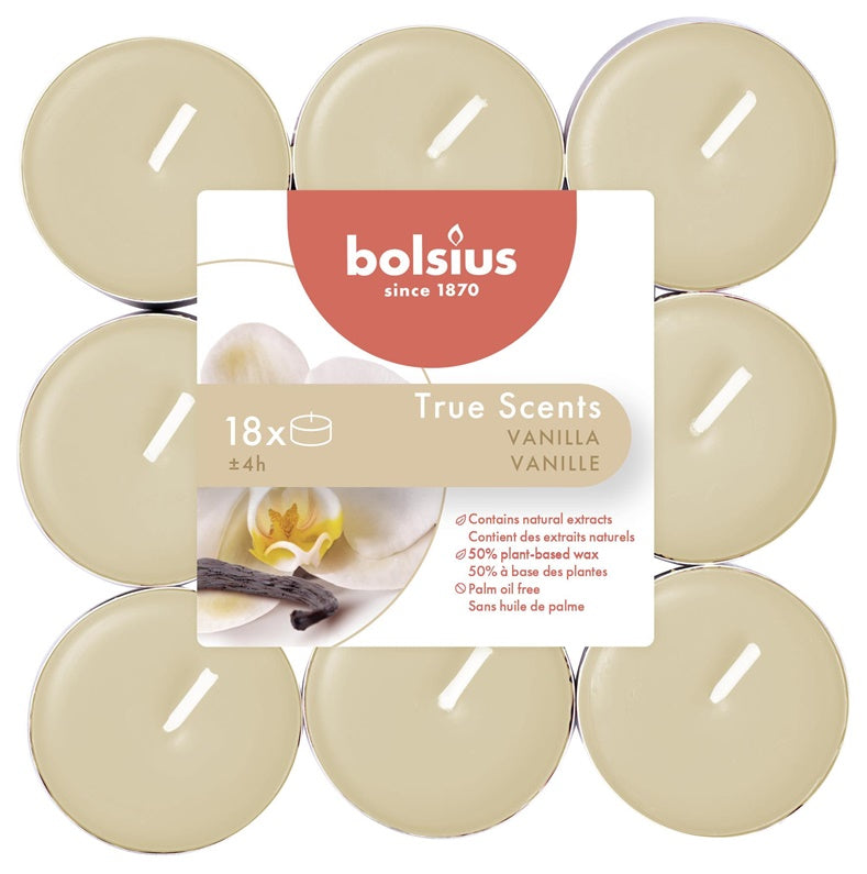 Žvakė, aromatinė Bolsius Vanilės kvapo, 4 h, 18 vnt.