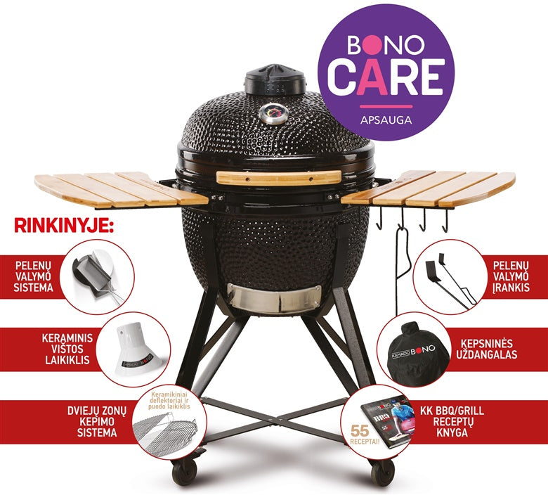 Grill KAMADO BONO MEDIA, 52 cm, czarny