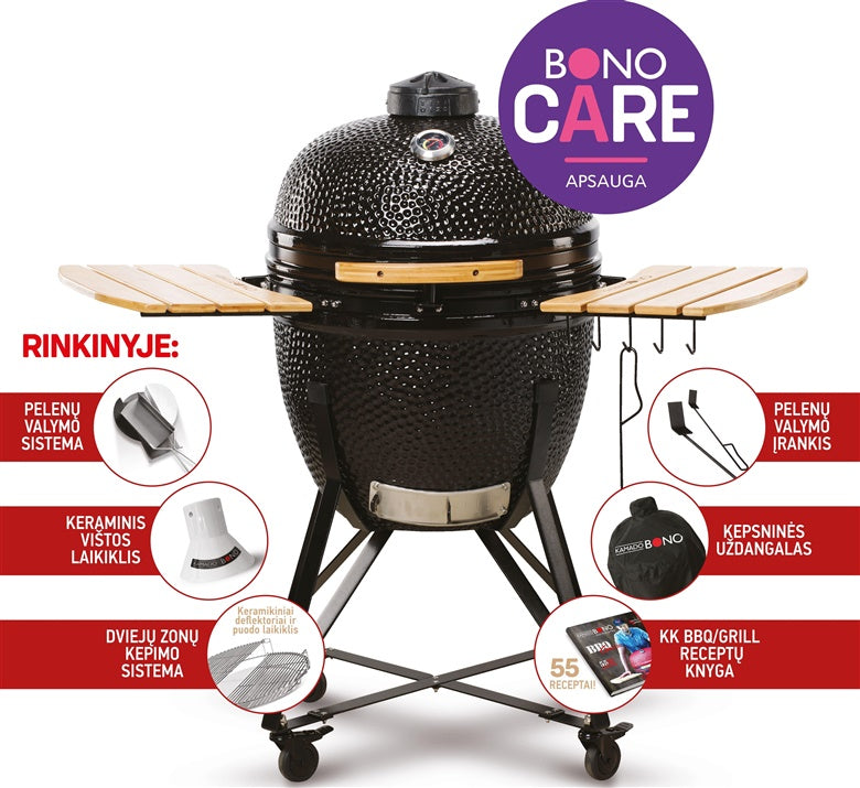 Grill KAMADO BONO GRANDE, 59 cm, czarny