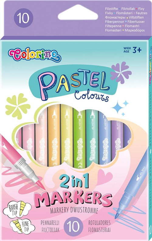 Pastelowe dwustronne markery 10 kolorów 80875PTR