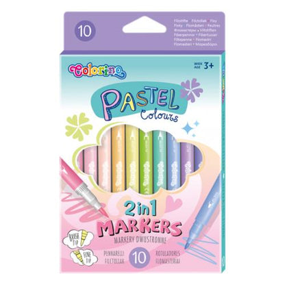 Pastelowe dwustronne markery 10 kolorów 80875PTR