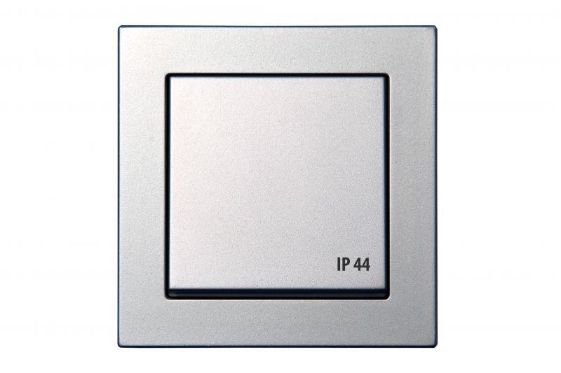 Kištukinis lizdas LIREGUS EPSILON, metalo spalvos, IP44