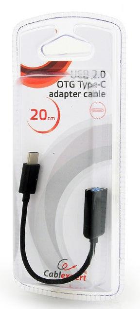 Kabel GEMBIRD USB typu C M, USB typu A M, 0.2m, czarny