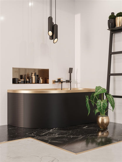 Bateria wannowa Invena Midnight BW-35-014-V, złoty/czarny