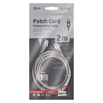 Kabel EMOS RJ-45 M, RJ-45 M, 2m, szary S9123