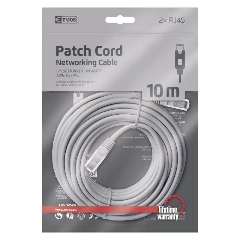 Kabelis EMOS RJ-45 M, RJ-45 M, 10m, pilkas S9126