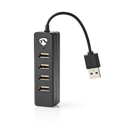 Rozdzielacz USB 2.0, 4 porty, czarny