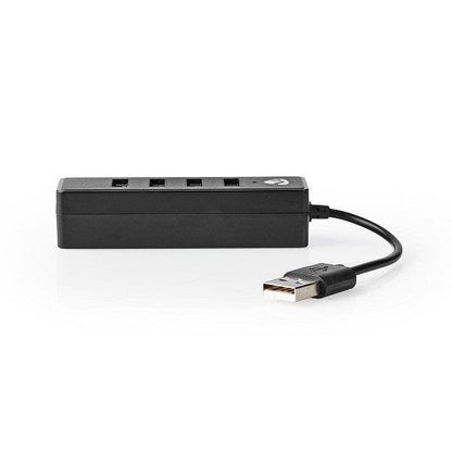 Rozdzielacz USB 2.0, 4 porty, czarny