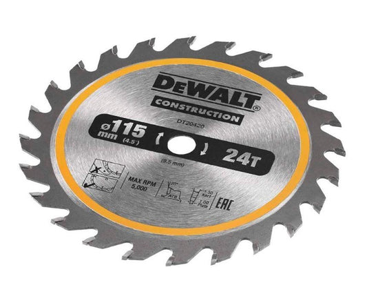 Piła tarczowa do drewna DEWALT 115 mm, 24T