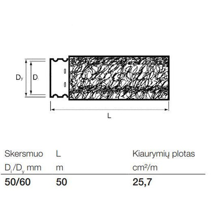 Drenažo vamzdis su kokoso filtru Wavin Ø 50/60 mm 50 m