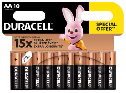 Elementai DURACELL AA/LR06, 1.5V, 10 vnt.