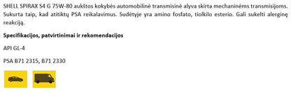 Olej przekładniowy Shell SPIRAX S4 G 75W-80, 1 l