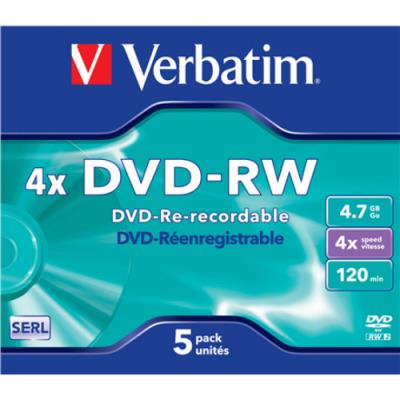 Płyty VERBATIM DVD-RW 4,7GB 4X 5 szt.