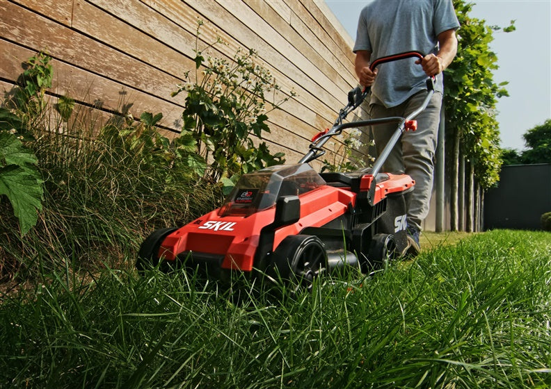Akumuliatorinė vejapjovė SKIL, 34 cm, 2x18V, 2x2Ah