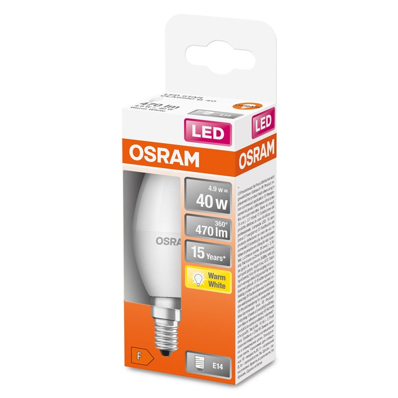 Lampa LED Osram B35, 5.5W, E14, 2700K, 470lm, matowa