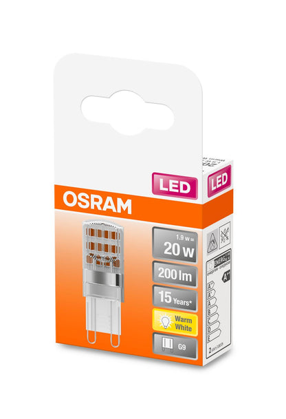 LED lempa Osram T15, G9, 1.9W, 2700K, 200lm, skaidri