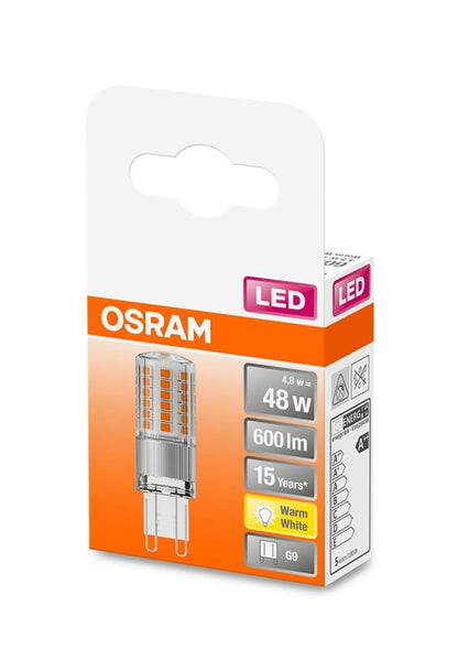 Żarówka LED Osram, T18, G9, 4.8W, 2700K, 600lm, przezroczysta