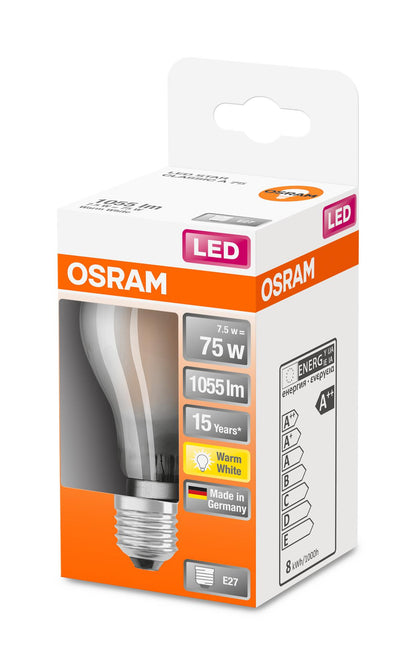 Lemputė Osram LED, A60, E27, 7,5 W, 1055 lm, 2700 K
