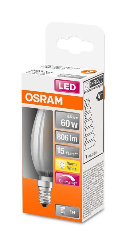 Żarówka LED OSRAM, B35, E14, 5,5 W, 806 lm, 2700 K