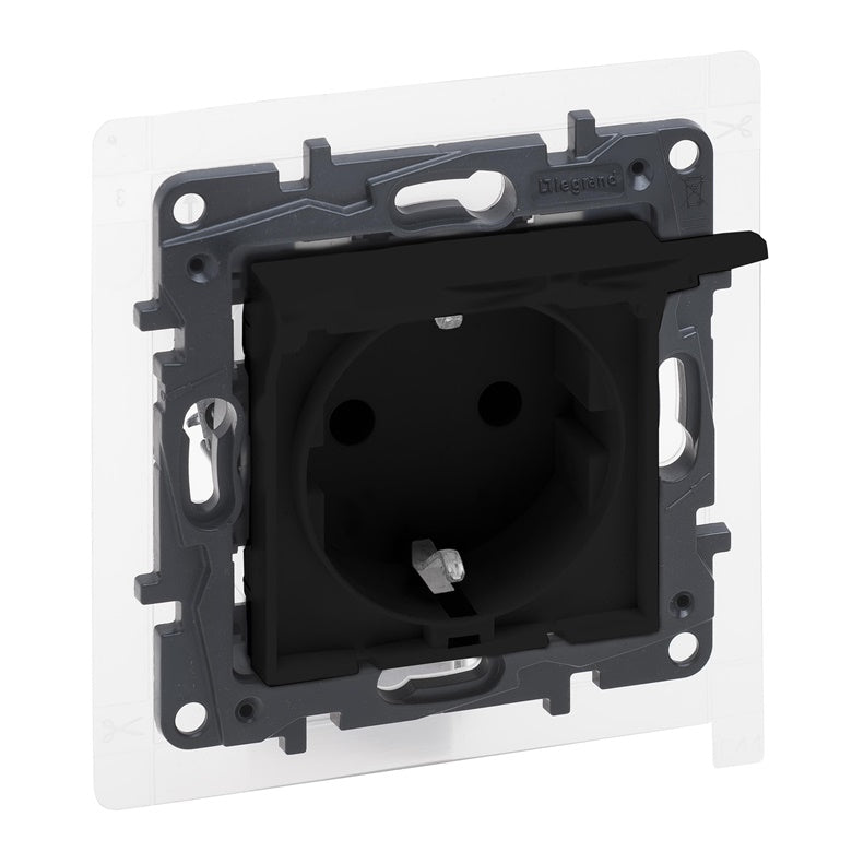 Gniazdko LEGRAND NILOE STEP, czarne, IP44