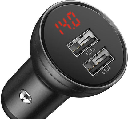 Įkroviklis Auto 4.8A 2xUSB LED 24W