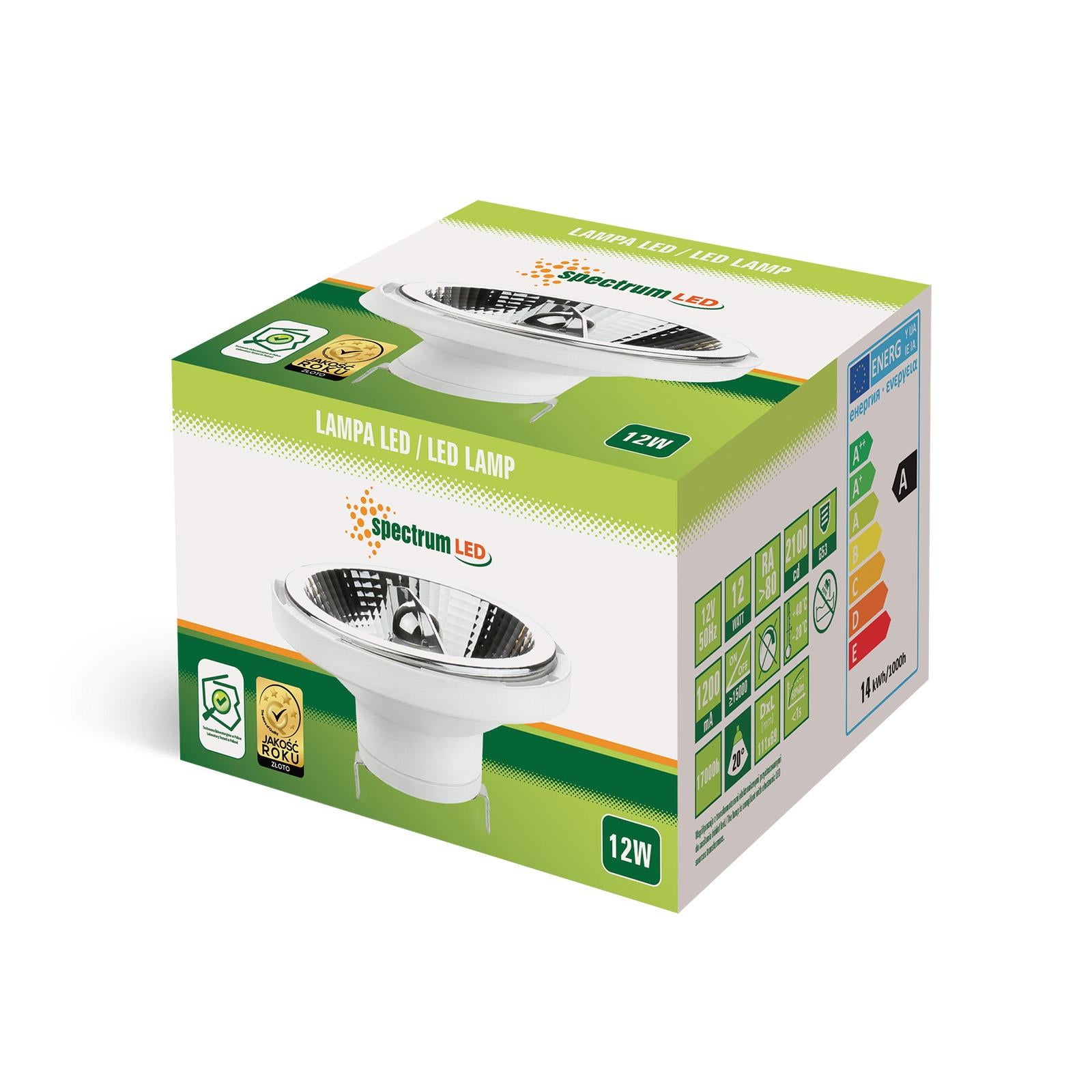 LED lemputė SPECTRUM AR111 G53 11W 12V 3000K 830LM
