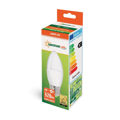 Lemputė Spectrum LED, B35, E27, 6W,  520LM, 3000K