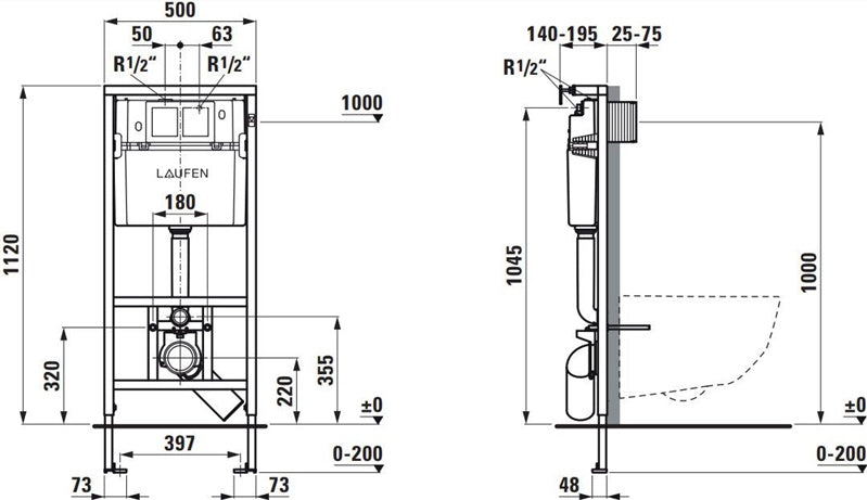 Stelaż do WC podtynkowy Laufen Lis H8946600000001