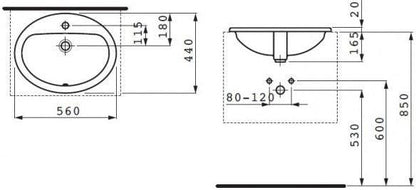 Umywalka LAUFEN PRO, 560×460 mm