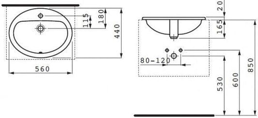 Umywalka LAUFEN PRO, 560×460 mm