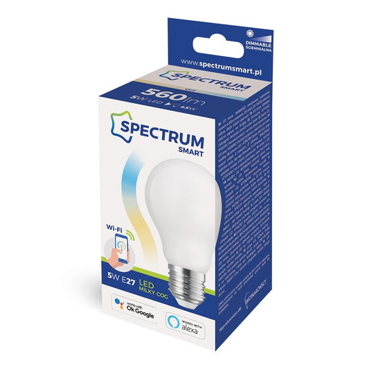 INTELIGENTNA ŻARÓWKA LED, SMART WIFI, A60, 5W, E27, CCT+DIM, FR