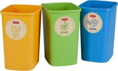 Rūšiavimo šiukšliadėžių rinkinys ECO FRIENDLY, 3 × 9 l