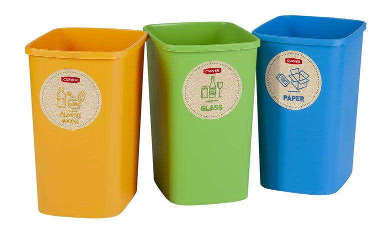 Rūšiavimo šiukšliadėžių rinkinys ECO FRIENDLY, 3 × 9 l
