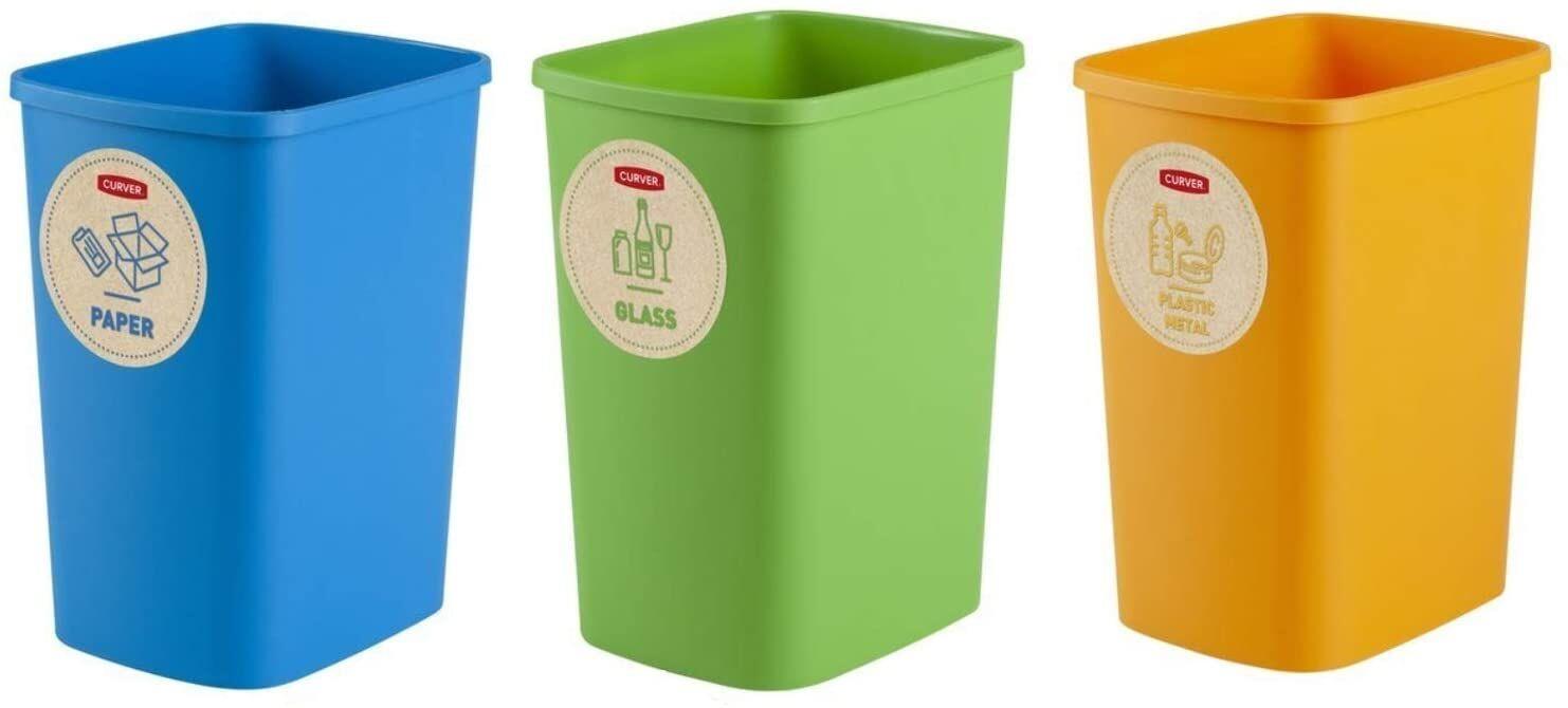 Rūšiavimo šiukšliadėžių rinkinys ECO FRIENDLY, 3 × 25 l