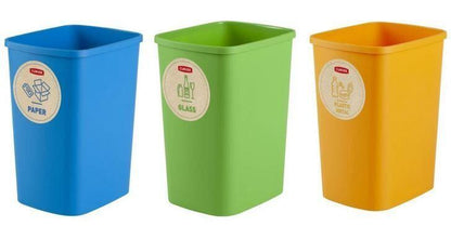 Rūšiavimo šiukšliadėžių rinkinys ECO FRIENDLY, 3 × 9 l