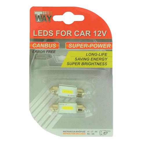 Żarówka samochodowa C5W, LED, biała, 12 V