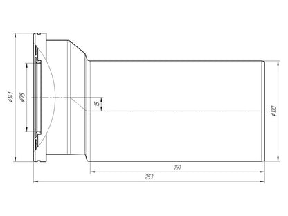 Połączenie proste WC, 110 mm, z przesunięciem 15 mm