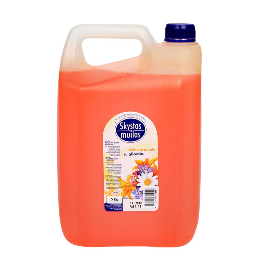 Skystasis muilas su glicerinu, 5 l, gėlių kvapo