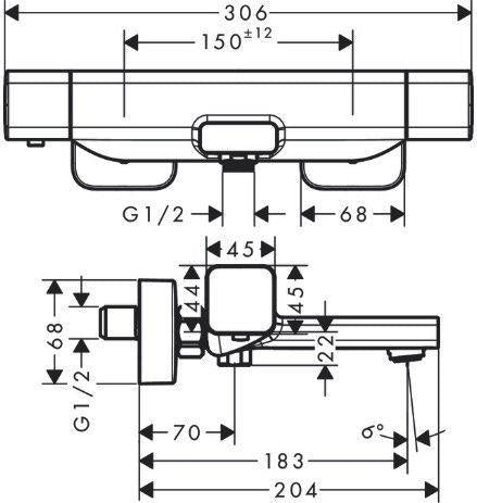 Vonios maišytuvas Hansgrohe Ecostat E 15774000, chromo