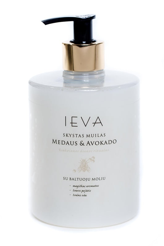 Skystas muilas Ieva medaus ir avokado kvapo, 500 ml.