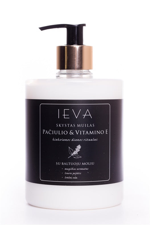 Skystas muilas "Ieva" pačiulio ir vitamino E, 500 ML