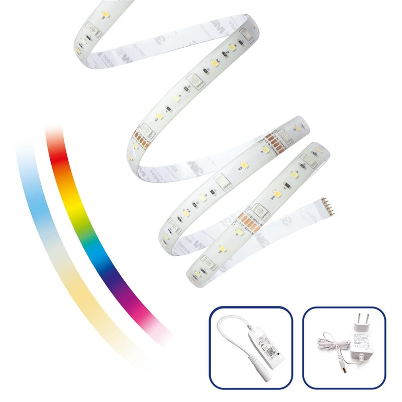 LED juosta WIFI, 17W, 5m, RGBW, su valdikliu ir adapteriu