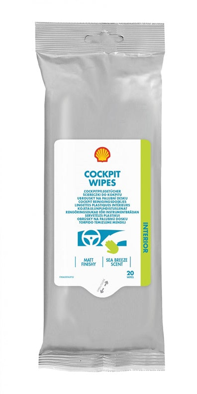 Drėgnosios prietaisų skydelio servetėlės SHELL, 20 vnt.