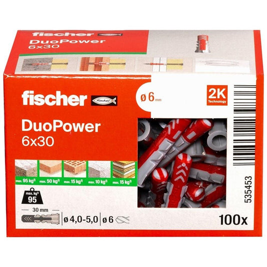 Kołek rozporowy Fischer DuoPower, 30 mm x 6 mm, 100 szt.